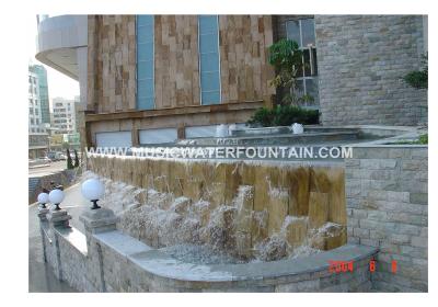 China Edelstahl-materielle Wasserfall-Brunnen-Hotel-Dekoration im Freien zu verkaufen