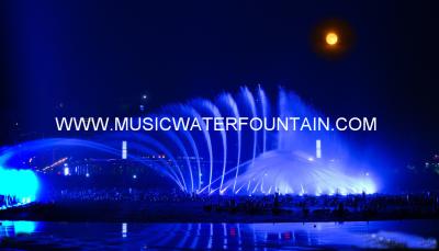 China Three  Digital Dimentional Nozzles Floating Water Fountains With RGB Led Light for sale