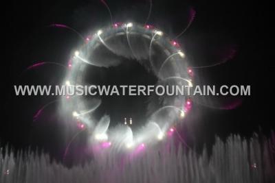 China RGB Color Stainless Steel Water Screen , Customized Fire Big Scale Water Show for sale