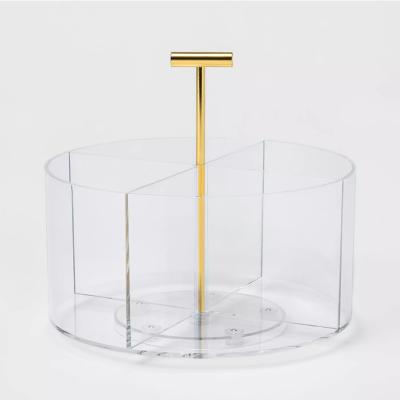 China Hotel Home Restaurant Acrylic Round Desk Organizer Box for sale