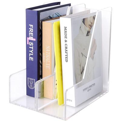 China Stored Clear Acrylic Magazine Rack Desktop Organization Book Holder for Desk File Organizers and Accessories for sale