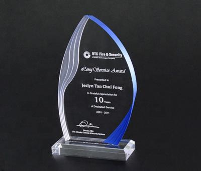 China Europe Hot Selling Name or Logo Engraved Acrylic Award Trophy for sale