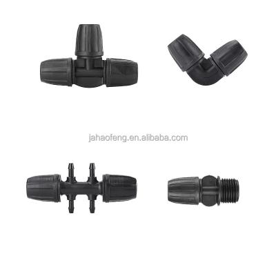 China PP+POM 8mm PVC Pipe Fittings Lock Nut Connector For Drip Irrigation System for sale