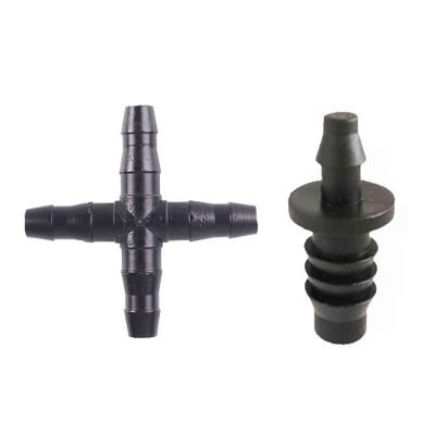 China Drip Irrigation Hose Connector 4mm Plastic Water Irrigation Hose Fittings Hose Repair Connectors End Plug for sale