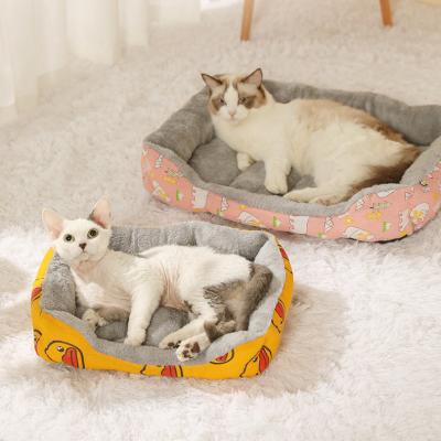 China New Design Amazon Travel Hot Sale Pet Supplies Pet Bed Small Pet Cat Dog Toy Rectangle Shape Cat Litter Cama Para Mascotas for sale