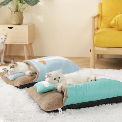 China 2021 Hot Selling Soothing Pet Bed Amazon Cat Dog Sleeping Travel Donut Sleeping Bed Luxury Indoor Soft Cotton Plush Bed for sale