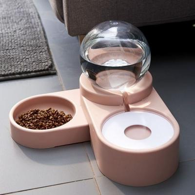 China Viable Automatic Pet Feeder Cat Food Dispenser Water Fountain Bottle Rolls Travel Supply Feeder for Dogs Cats Pets Animals Kitten for sale