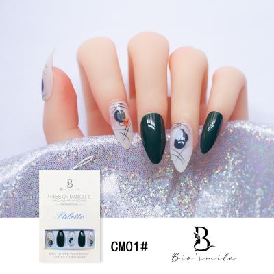 China Full Para easy mujer ballerina salon supplies nails factory price wear nail cover tips almond stiletto in package 24pcs OEM for sale