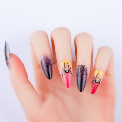 China New Arrival Cheap Flexibility Fake Nail Packaging Halloween Coffin Press On Nail Full Cover Nail Designs Ballerina Artificial Nails for sale