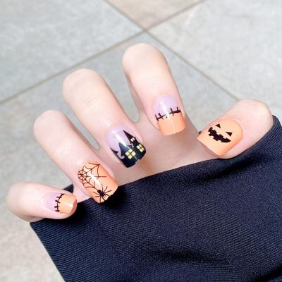 China Wholesale Flexibility Halloween Cartoon Press On Nails Packaging Cute Short Square Box Shapers Plus Size Fake Tips Nail Designs Art for sale