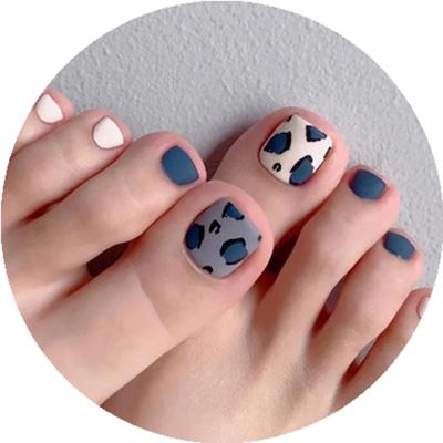 China Easy Wear Designer Removable Artificial Nails For Toe Fake Stones Toe Nail Tips Full Cover Fake Nails Toe Nail Stickers for sale