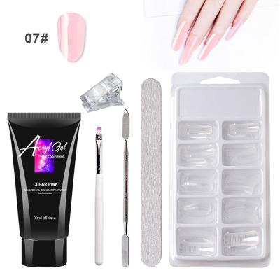 China Easy Apply Professional Full Set Gel Varnish Poly Quick Kit Nail Tool Kits Semi Permanent Nail Gel Nail Extension Set for sale