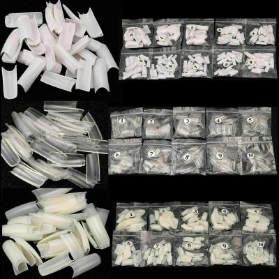 China Flexibility 504 Pcs Coffin Nail Tips Transparent Artificial Nails USA Long Square French False Nails Fake Nails Salon Supplies for sale