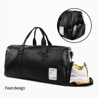 China Fashion New Fashion Quality Waterproof PU Leather Gym Bags Hand Luggage Men Travel Bag Custom Duffel Bag With Shoe Compartment for sale