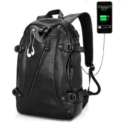 China With USB Left Hole USB Earphone Outdoor Waterproof Men's LeisureTravel Charging Urban Backpack New Fashion USB Charging Outdoor Backbag for sale