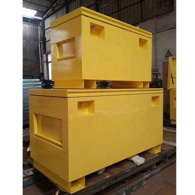 China Yellow Waterproof Tools Storage Large Rolling Steel Tool Box With Wheel for sale