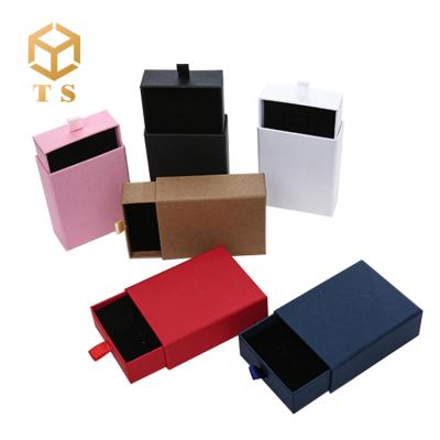 China Gift Drawer Girls Cardboard Earring Recyclable Eco Friendly Packaging Paper White Jewelry Box for sale