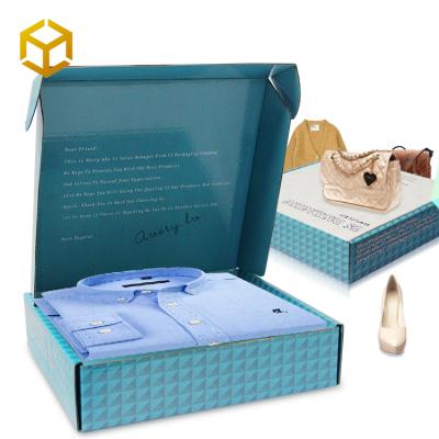 China Fashion Recyclable Luxury Custom Gift Branded Paper Box For Clothes Apparel Packaging for sale