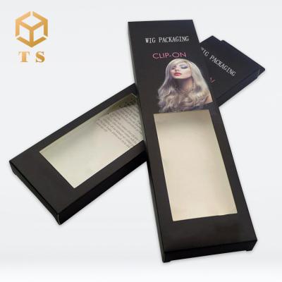 China New Design 2021 Recyclable Wig Extension Box High Quality Custom Logo Folding Hair Packaging White Cardboard Logo for sale