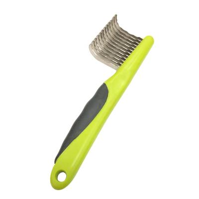 China Wholesale Custom Logo Green Pet Dematting Comb Cat Dog Hair Cutting Grooming Comb from Viable Factory for sale