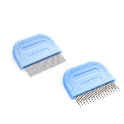 China Wholesale Two Style Viable Factory Pet Metal Needle Comb Portable Dog Cat Flea Grooming Comb for sale