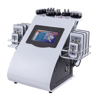 China Weight Loss 2021 New 6 in 1 Ultrasonic Cavitation System 40K Vacuum Cavitation Laser Vacuum Cavitation System 8 Pads Ultrasonic Lipo Weight Loss System for sale