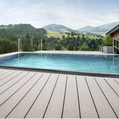 China Modern Design WPC Easy Installation Removable Cavity Exterior Decking Eco Friendly Hot Selling Outdoor Swimming Pool Deck for sale