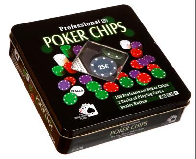 China Hot Sale 5 in1 100 Tin High Quality Poker Chip Popular Game Set for sale