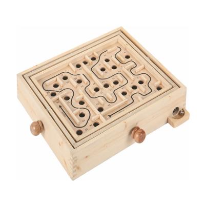 China Educational Toys Maze Game Small Labyrinth Game Entertainment Wooden Color for sale