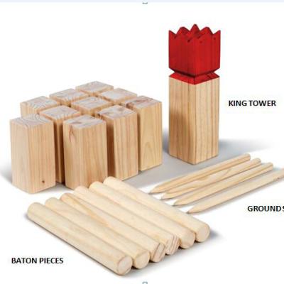 China Hardwoood Kubb Playset Outdoor Play Squad Premium Game Set for sale