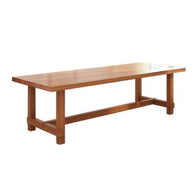 China Large Wooden American Board With Pedal Solid Wood Table Set For Dining Room Restaurant for sale