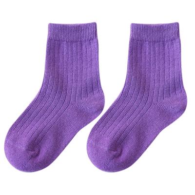 China Candy Color Kids Basic Crew Sporty Soft Custom Cotton Socks Kids Custom Socks for sale