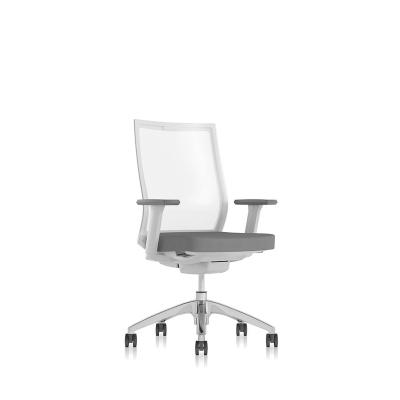 China (Height)Adjustable Office Room Chairs For Staff Office Chair BT-03W White Mesh With Green Seat Upholstery Fabric For Officechairs Seat for sale