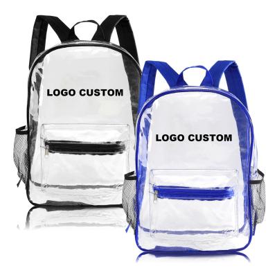 China Other Large Clear Backpack Transparent PVC Multi-pockets School Backpacks Outdoor Backpack for sale