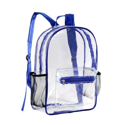 China Boys and Girls Backpack Waterproof Anti-theft Clear Stage Resistant See Through Transparent Bags PVC Backpacks for School Work for sale