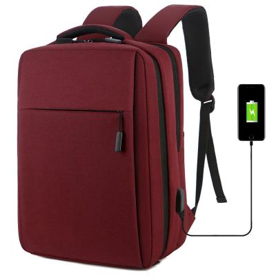 China With USB factory hot sale 15.6 inch wholesale custom usb bag computer waterproof men laptop backpacks for sale