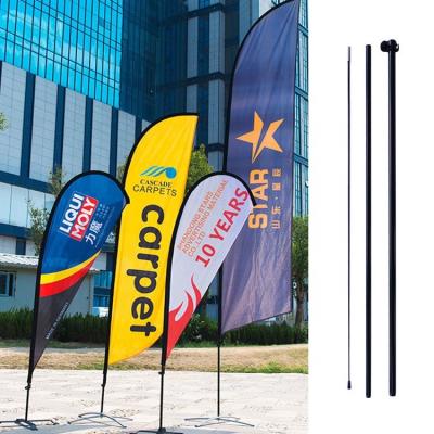 China full feather flagpole high quality anti-strong beach fiberglass wind fiberglass feather flag pole for sale