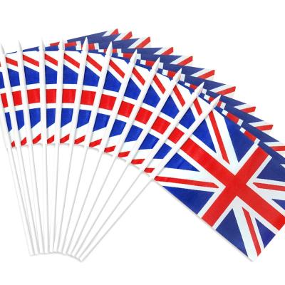 China Easy Cheering Waving Assembly 68d Polyester 14*21cm Hand Held Union Jack Flags for sale