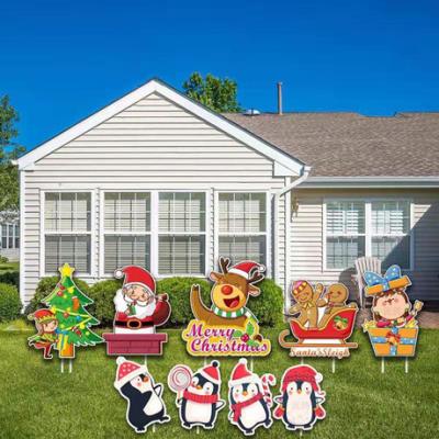 China Eco-Friendly With Glitter Wooden Christmas Cane Stick Garden Yard Signs Material Stake for sale