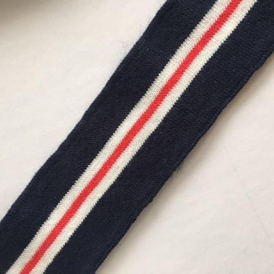 China 1x1 Rib Flat Striped Custom Flat knit Rib Collars Cuffs for sale