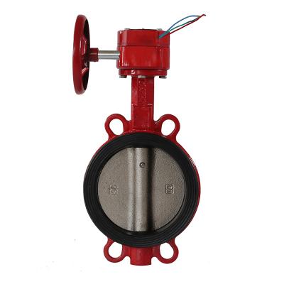 China General Soft Seal Signal Worm Gear Flange Multistandard Rubber Lined Butterfly Valve for sale