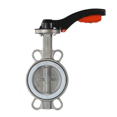 China General Soft Seal All Stainless Steel Body PTFE 304 Plate Handle Wafer Butterfly Valve for sale