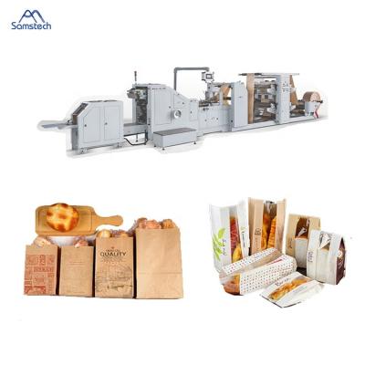 China Hotels grade automatic craft paper bag making machine with pp window to make food bread bags with integrated printing for sale