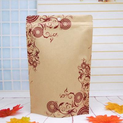 China Waterproof and Moisture Proof Disposable Ziplock Foil Heat Seal Kraft Bag Stand Up Zipper Kraft Paper Bag Portable Bags for sale