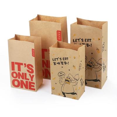 China Wholesale Disposable High Quality Food Grade Kraft Paper Packaging Bag Biodegradable Custom Printed Fast Food Paper Bags Paper Bag for sale