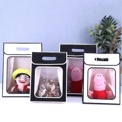 China Disposable Stand Up Pouch Custom Kraft Paper Window Bag Standup Pouch Bag With Clear Window For Gifts for sale