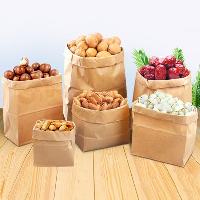 China Disposable Optional Brown Kraft Bags Low Cost Size Food Paper Bag for sale