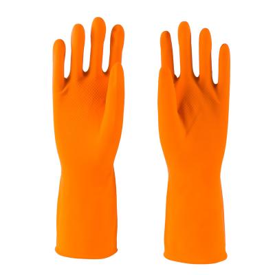 China House Cleaning Good Quality 40g Orange Cheap Household Latex Sweep Cleaning Gloves for sale