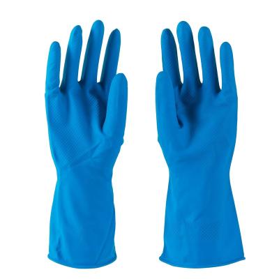 China Good Quality 55g Eco-friendly Blue Household Gloves Household Latex Cleaning Glove for sale