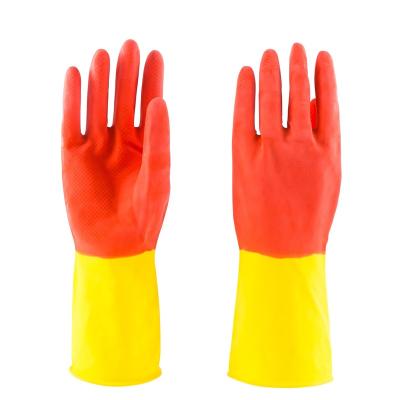 China House Cleaning 40g Red-Yellow Household Latex Gloves Cleaning Garden And Kitchen Rubber Gloves for sale